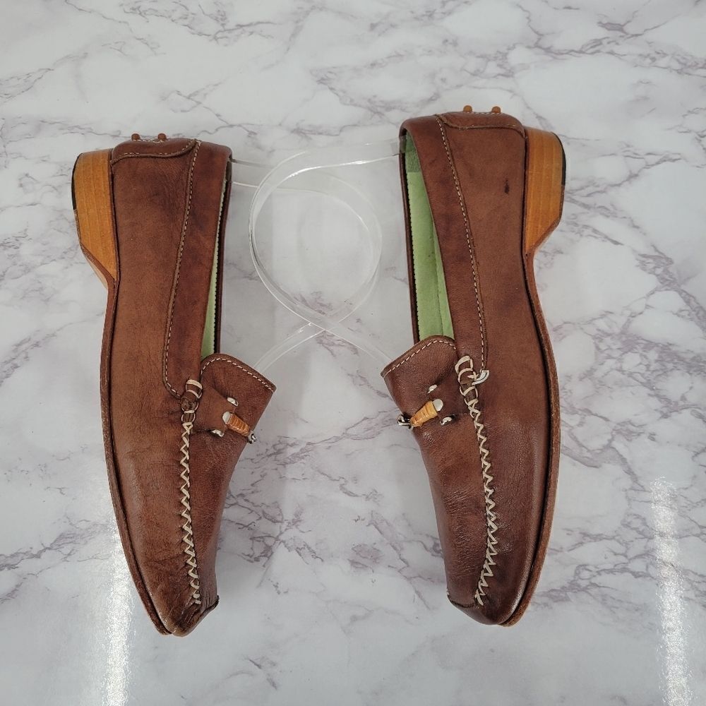Italian Leather Driving Loafers Shoes Vintage Euro Size 36 Moccasins - Picture 5 of 10